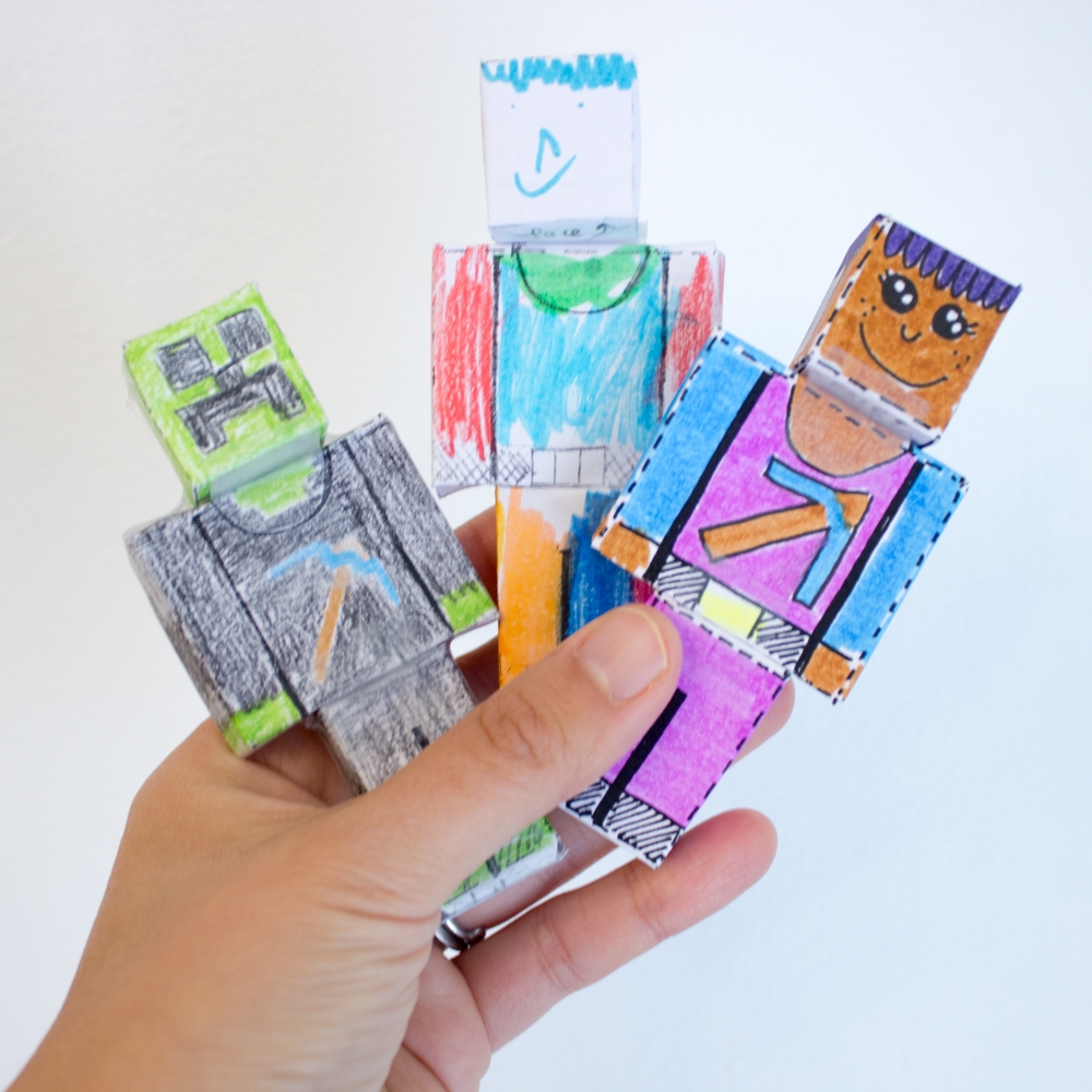 Free 3D Minecraft Paper Doll Printables Pink Stripey Socks