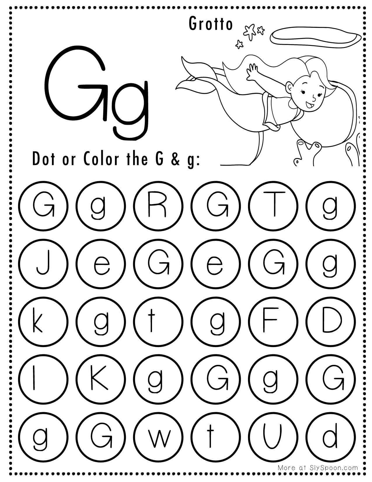 letter g worksheet free printable