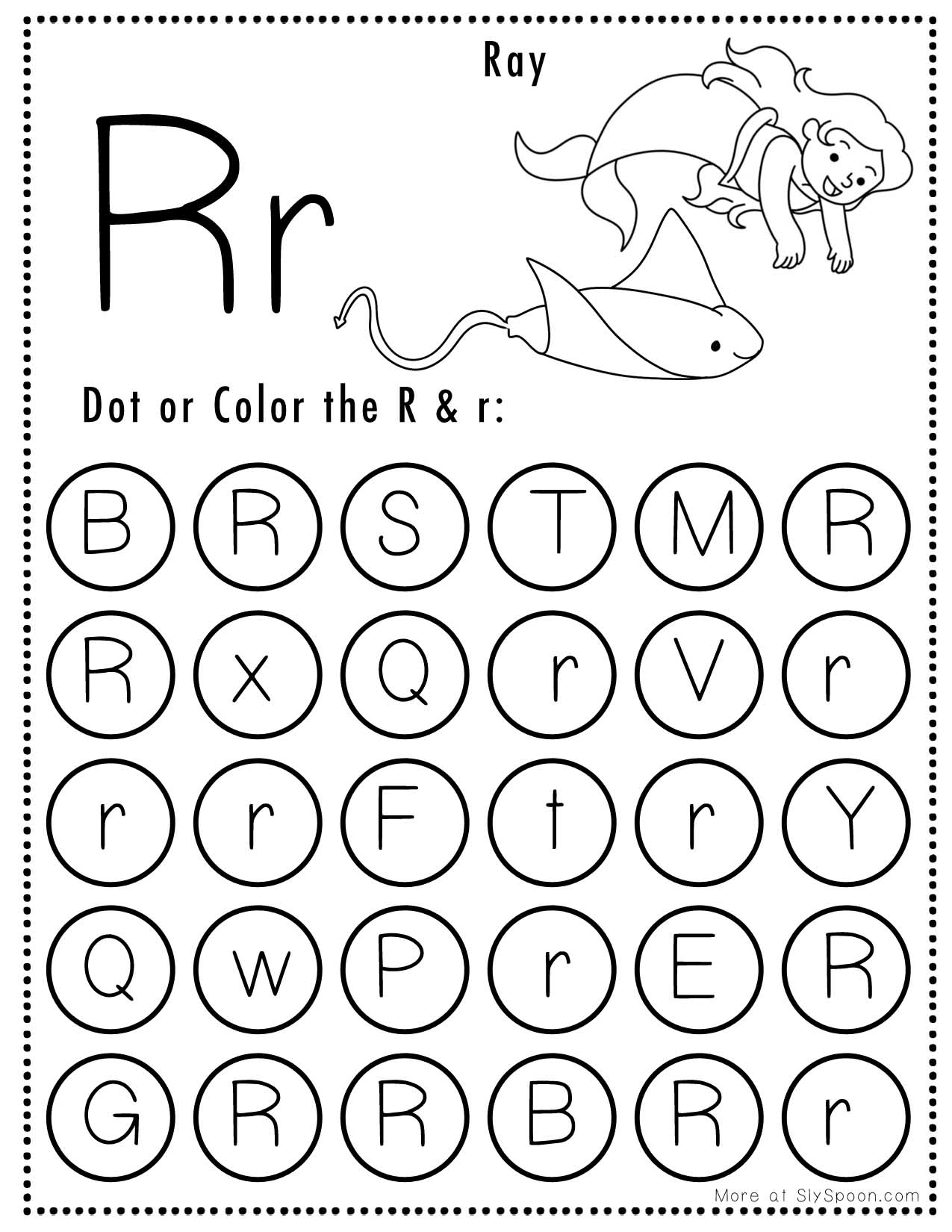free printable letter r worksheets