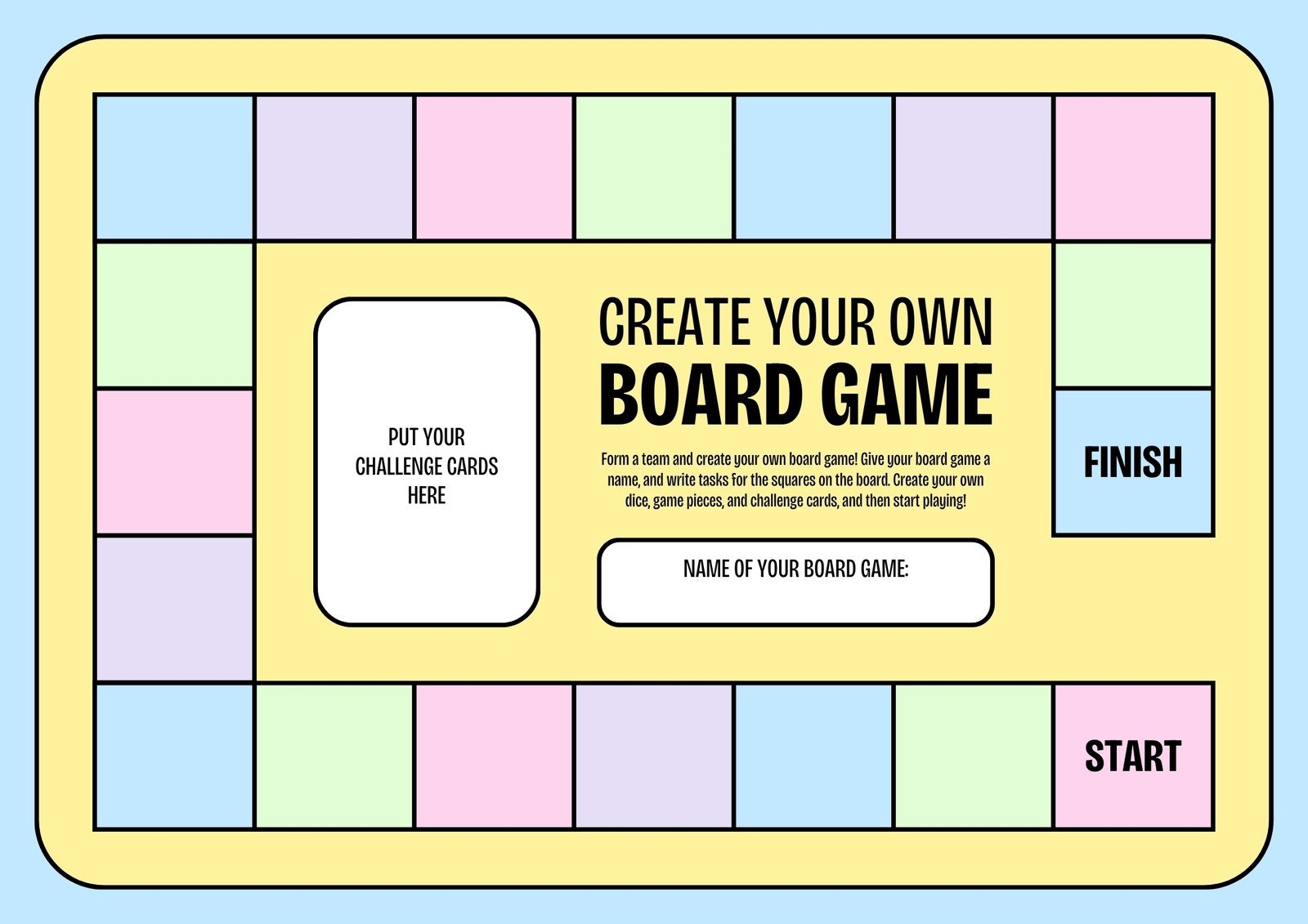 printable board game template