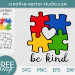 Free Autism Puzzle Heart SVG Creative Vector Studio