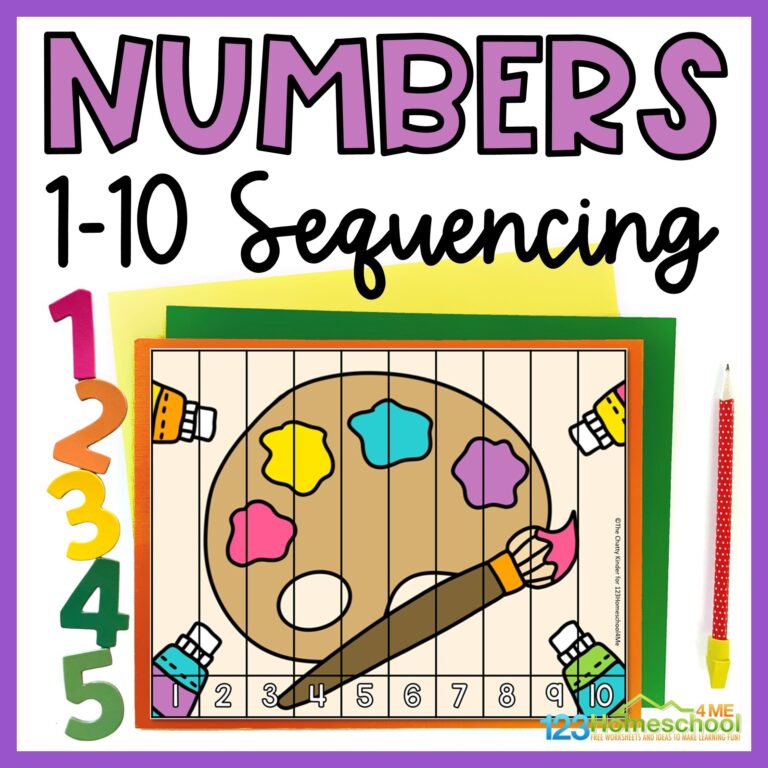 FREE Back To School Sequencing Numbers 1 10 Printable Puzzles