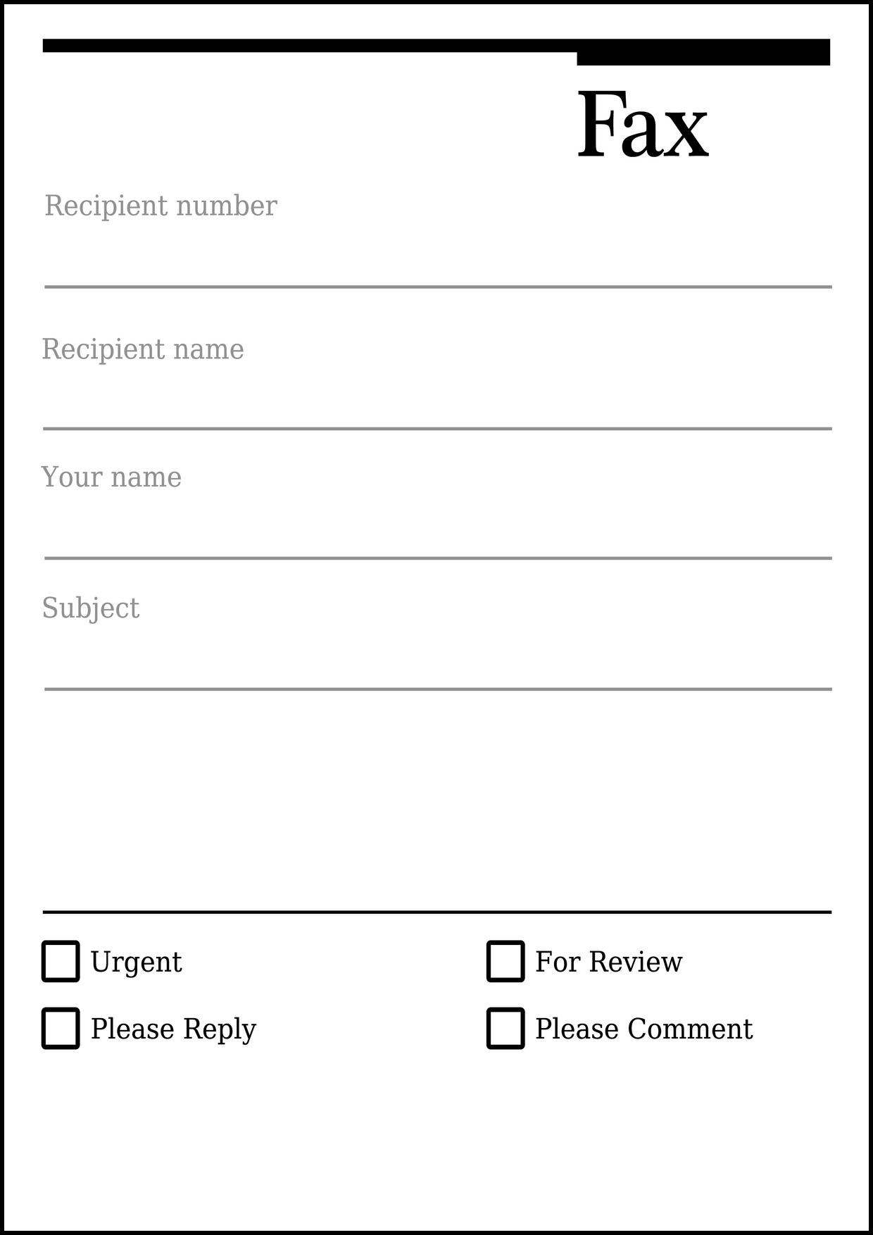 free printable fax cover sheet templates