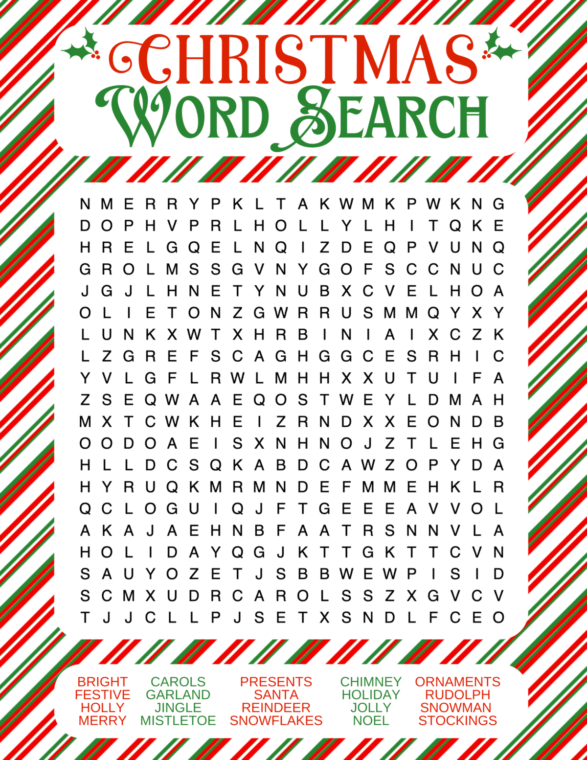 free printable christmas word puzzles