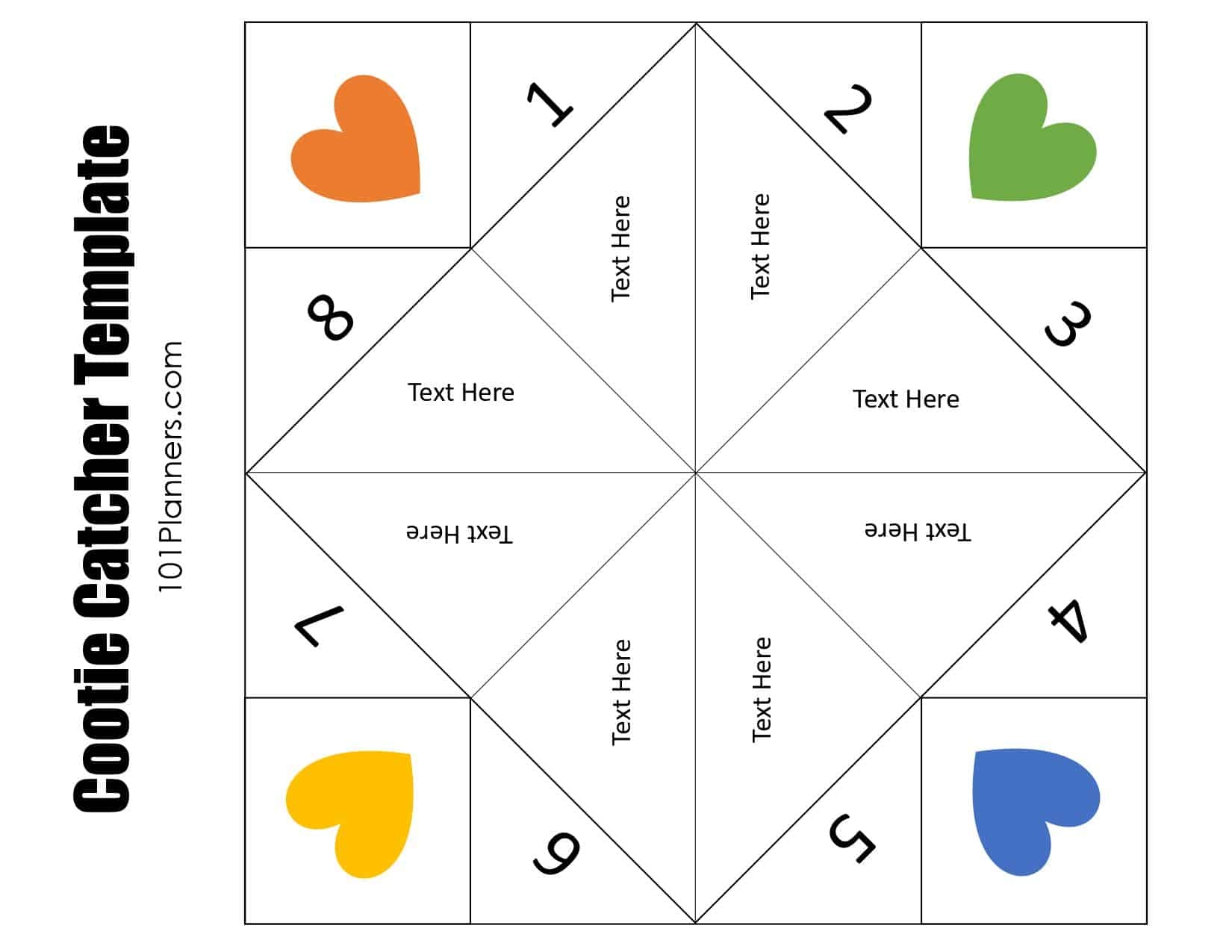 printable paper fortune teller template
