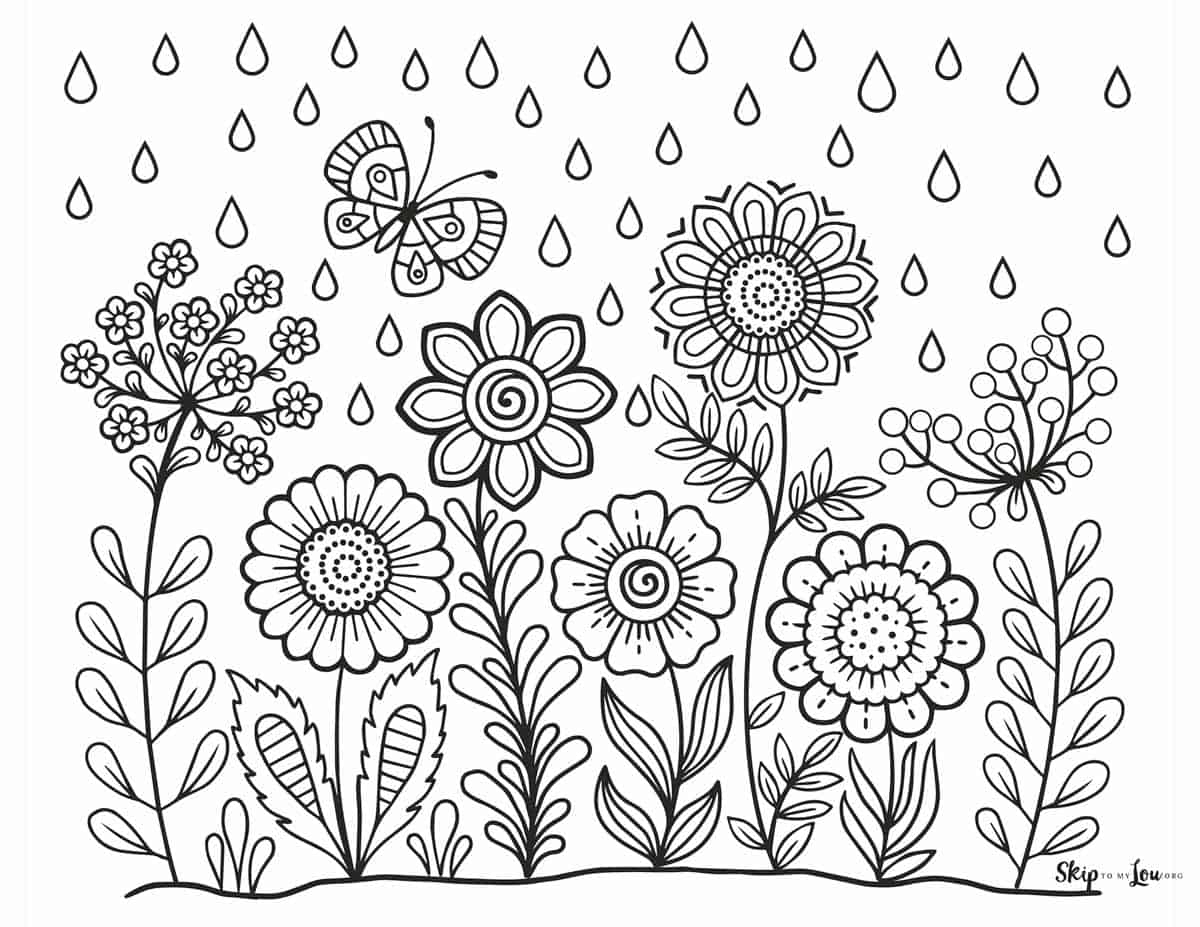 printable flowers to color