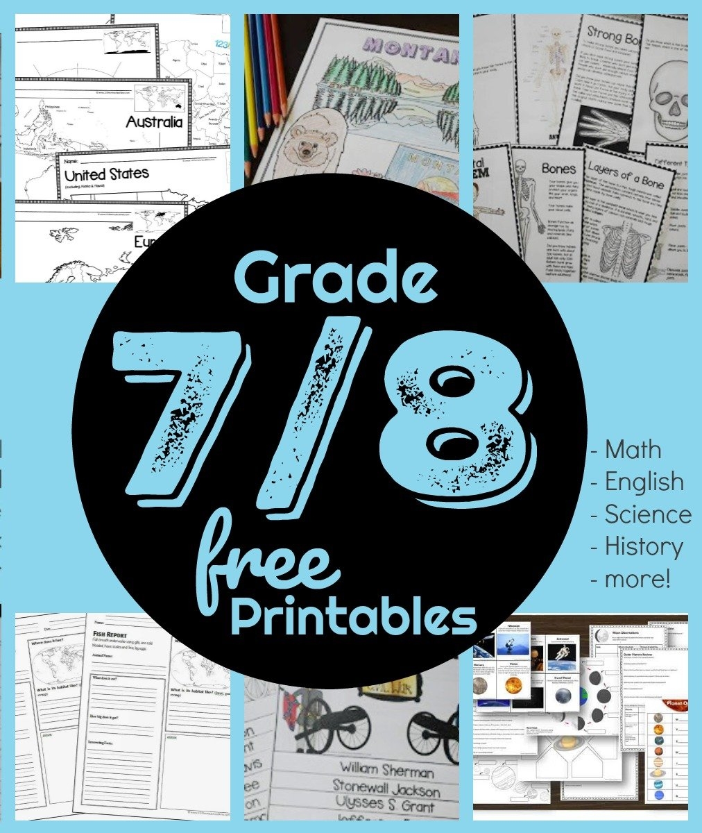 free printable 7th grade worksheets