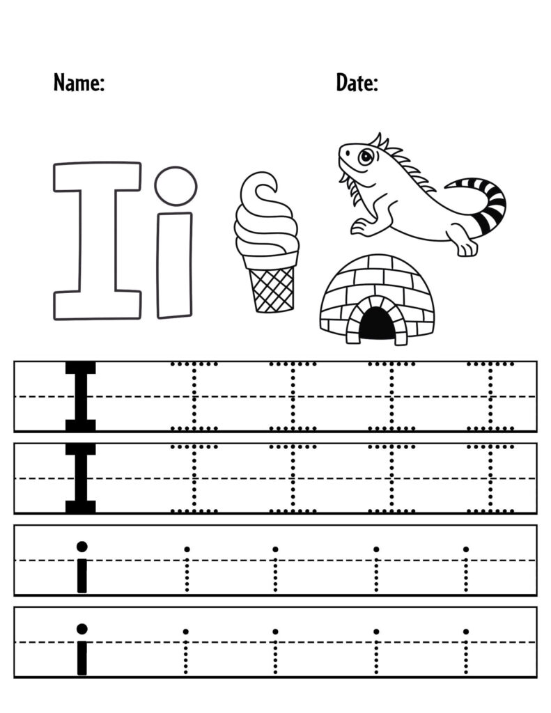 letter i free printable worksheets