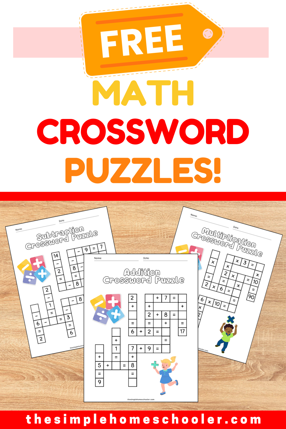 Free Marvelous Math Crossword Puzzle Printables The Simple Homeschooler