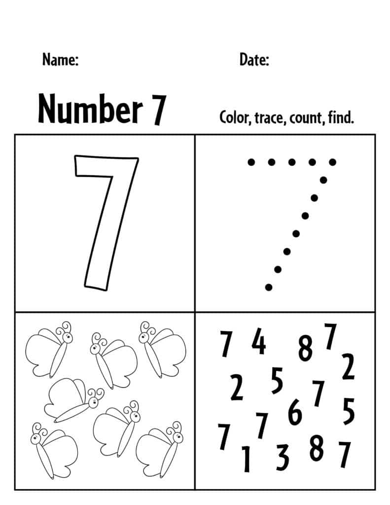 free printable number 7 worksheets for preschool