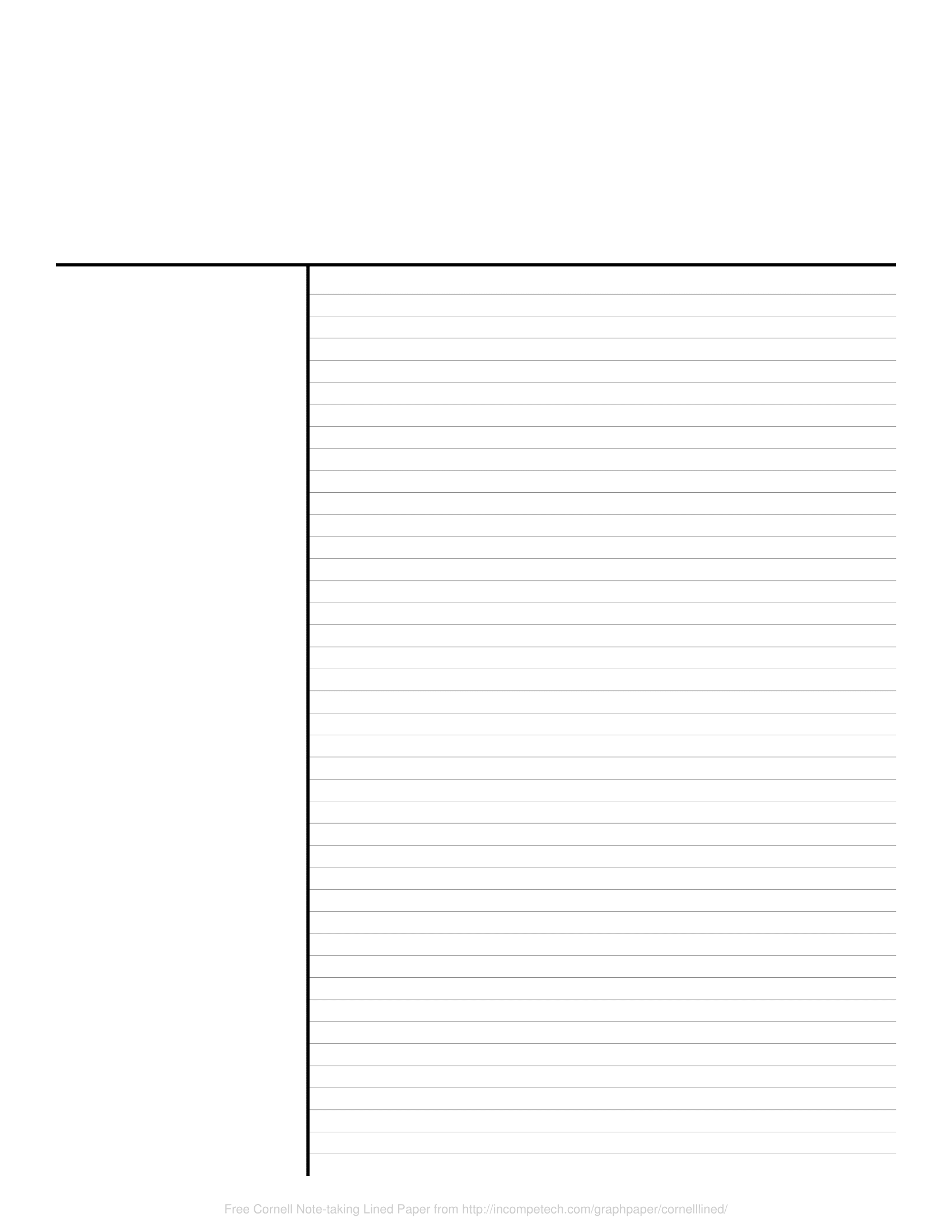 Free Online Graph Paper Cornell Note taking Lined