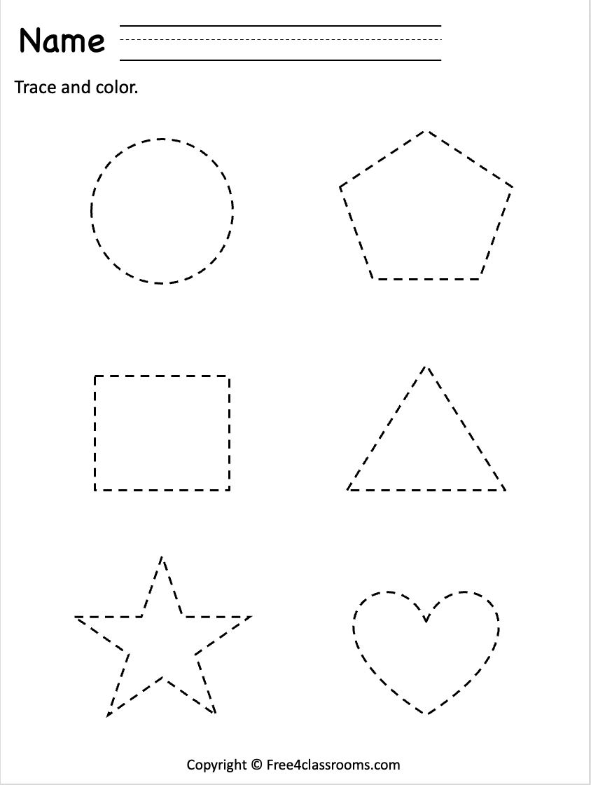 free printable worksheets for kindergarten shapes