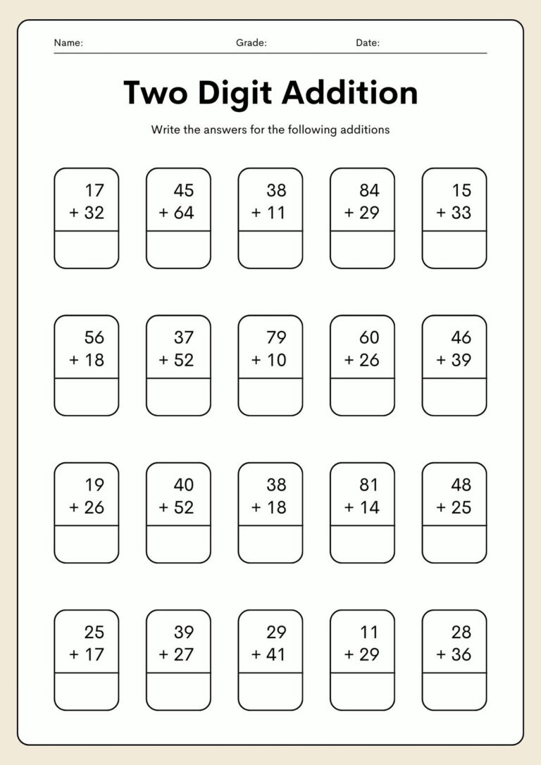 Free Printable 2nd Grade Math Worksheet Templates Canva