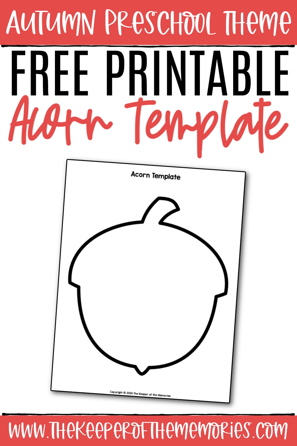 free printable acorn template