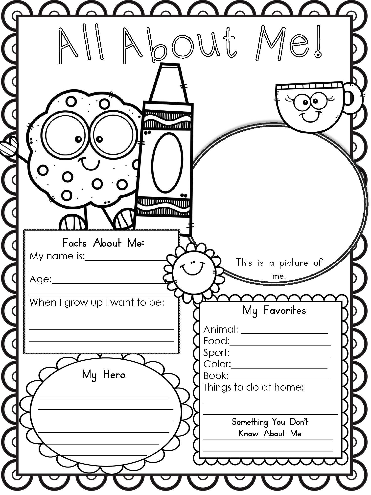 free printable all about me worksheet
