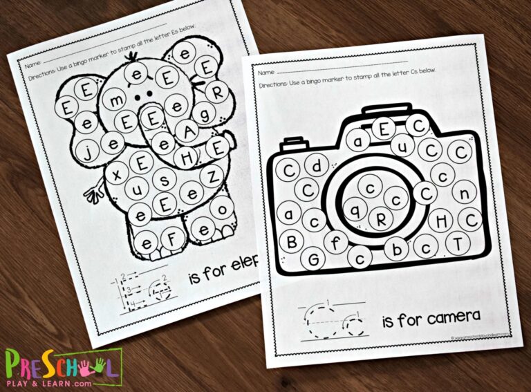 FREE Printable Alphabet Letter Recognition Worksheets Pdf A To Z