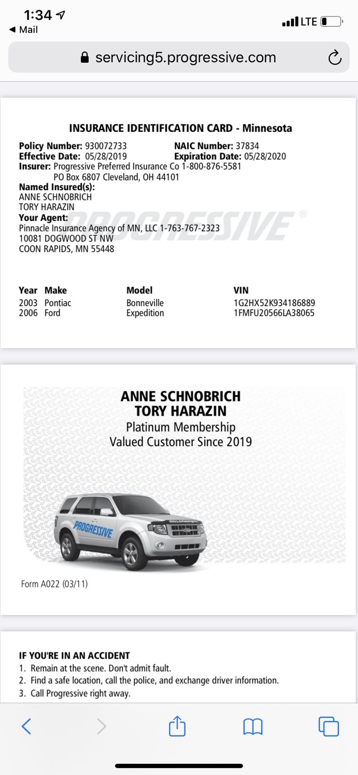 Free Printable Auto Insurance Card Template