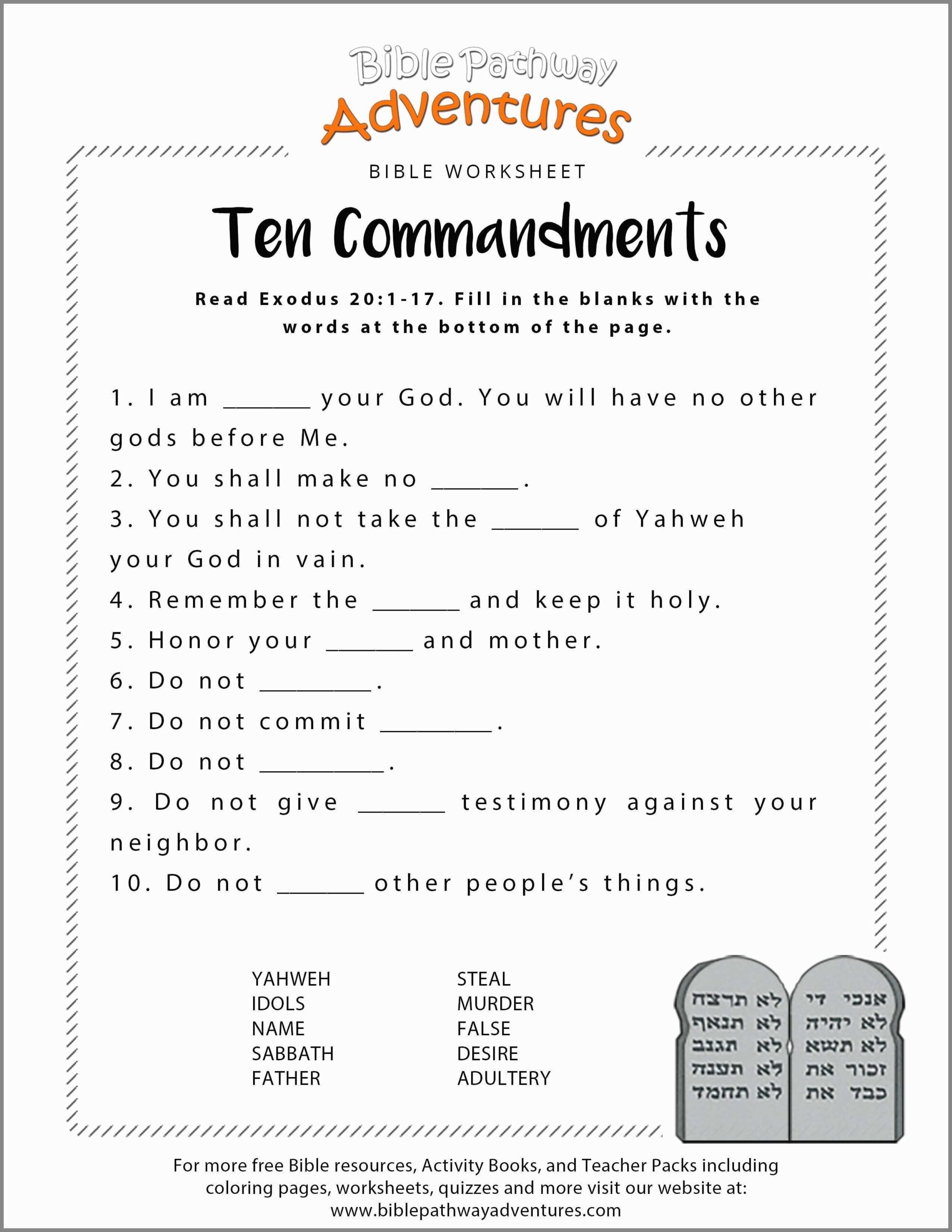 free printable bible worksheets for youth