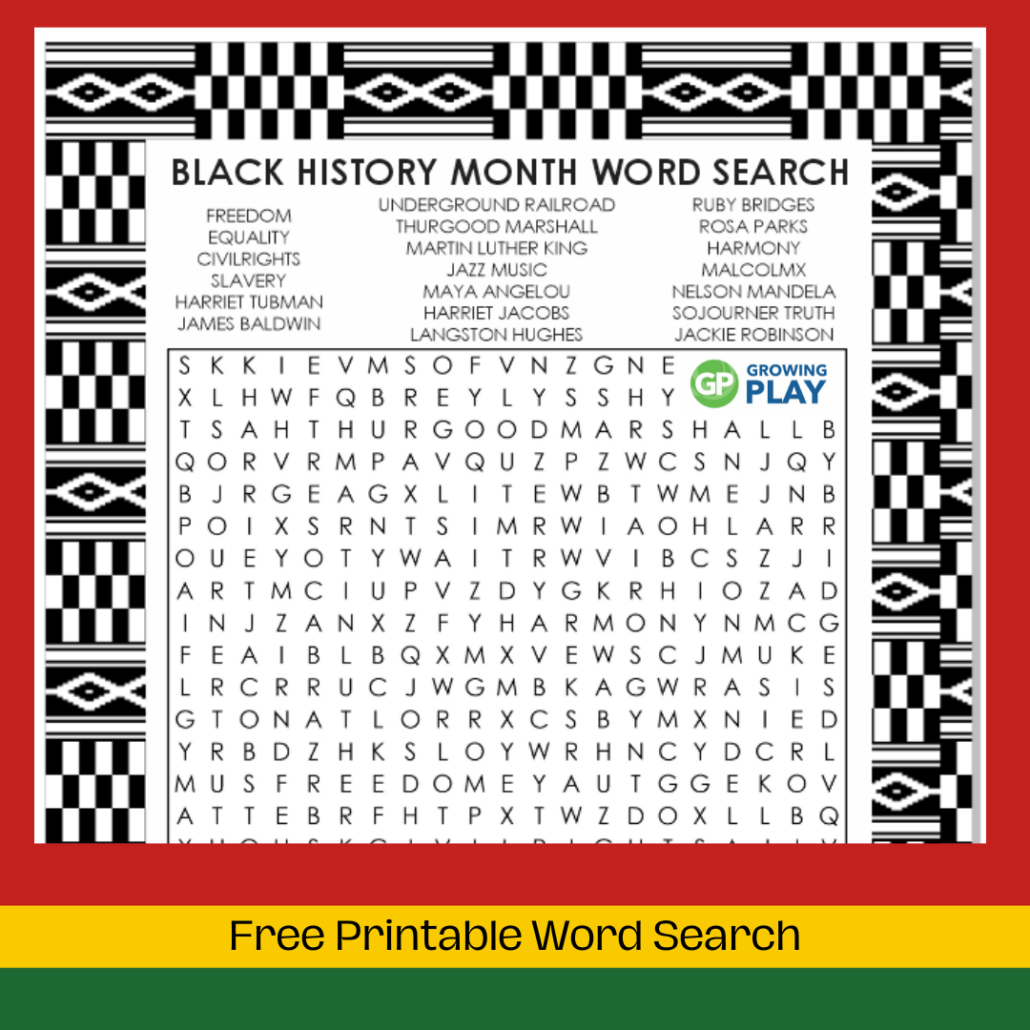 black history month worksheets printable