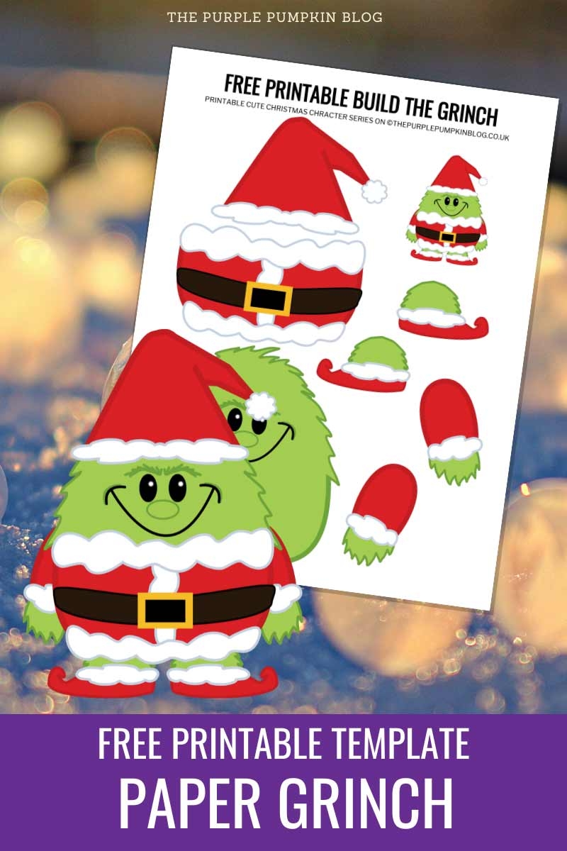 Free Printable Build The Grinch Paper Template Christmas Craft 