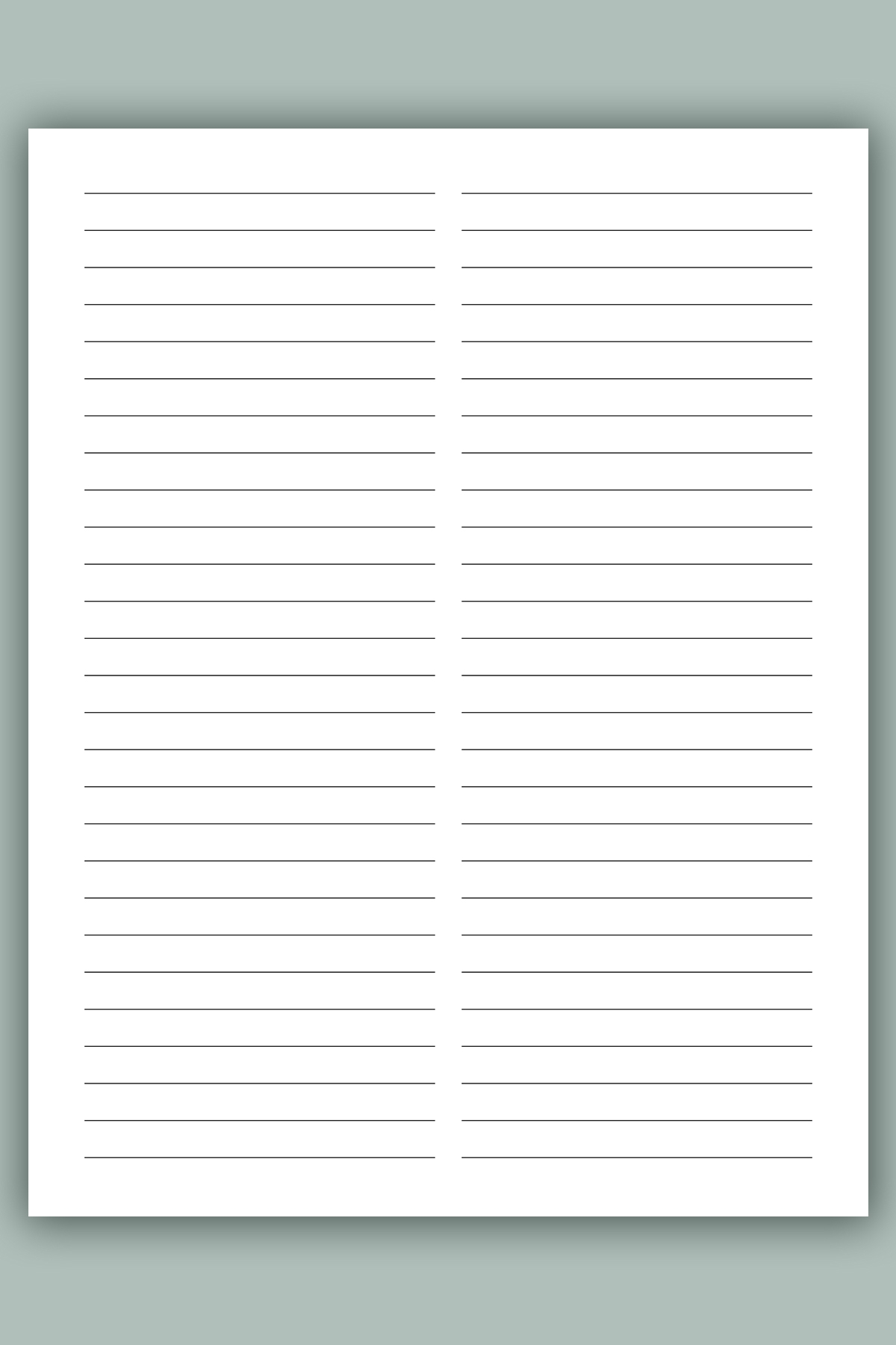 column paper printable