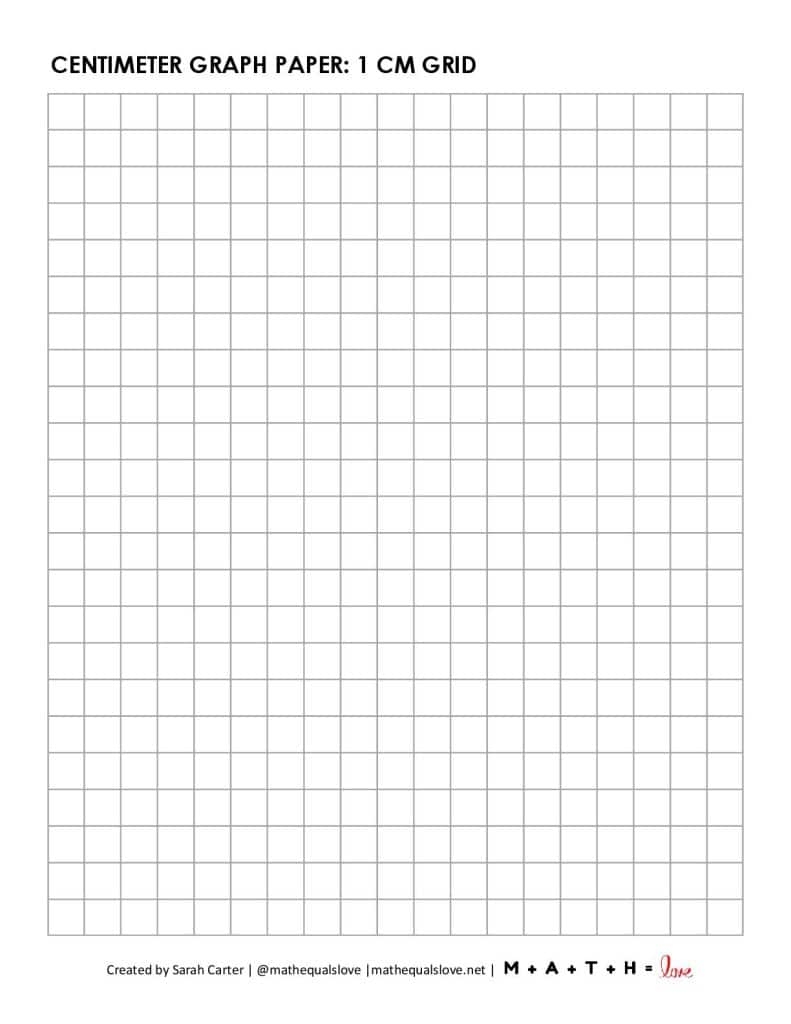 Free Printable Centimeter Graph Paper 1 Cm Grid PDF