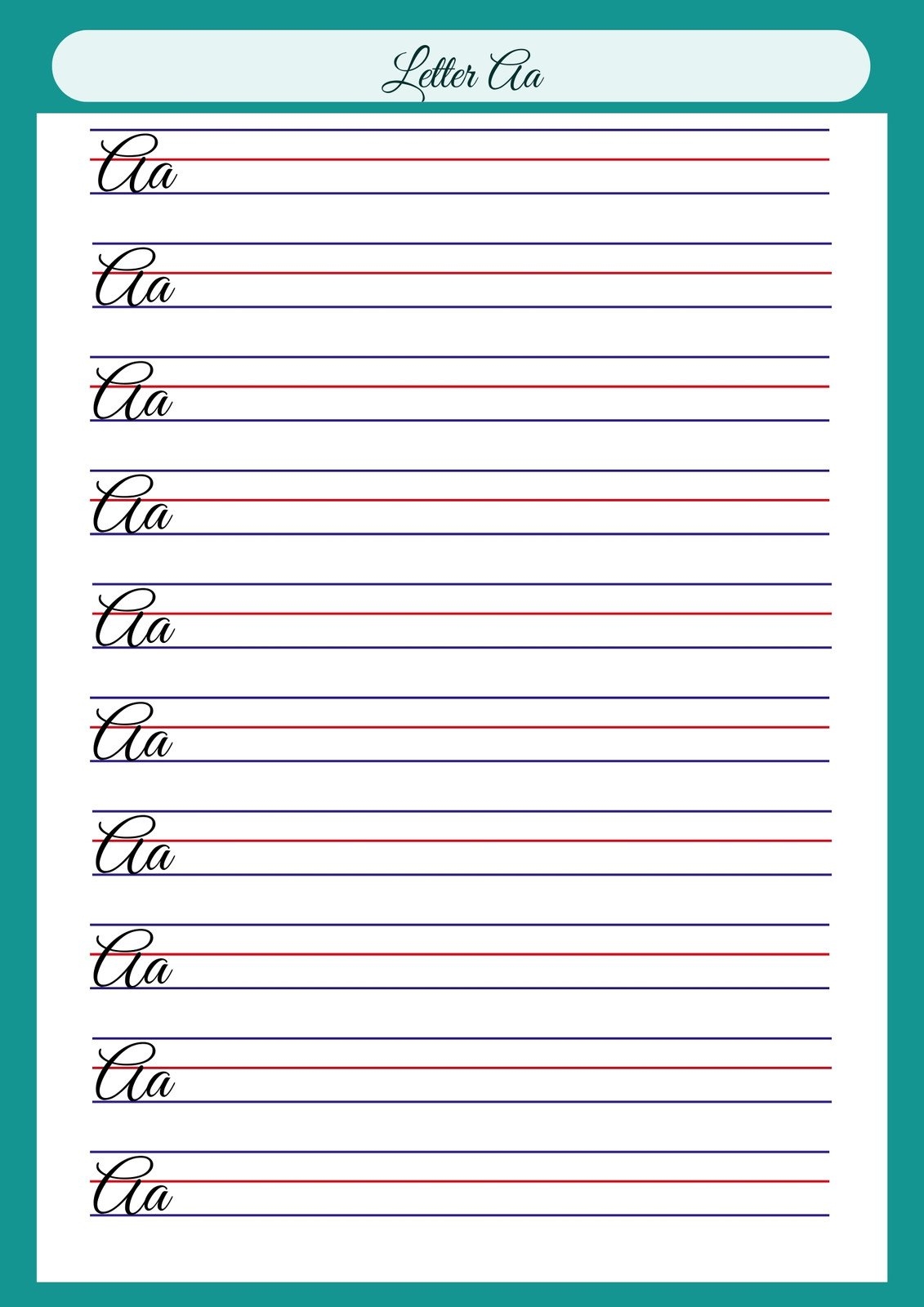printable cursive alphabet worksheets