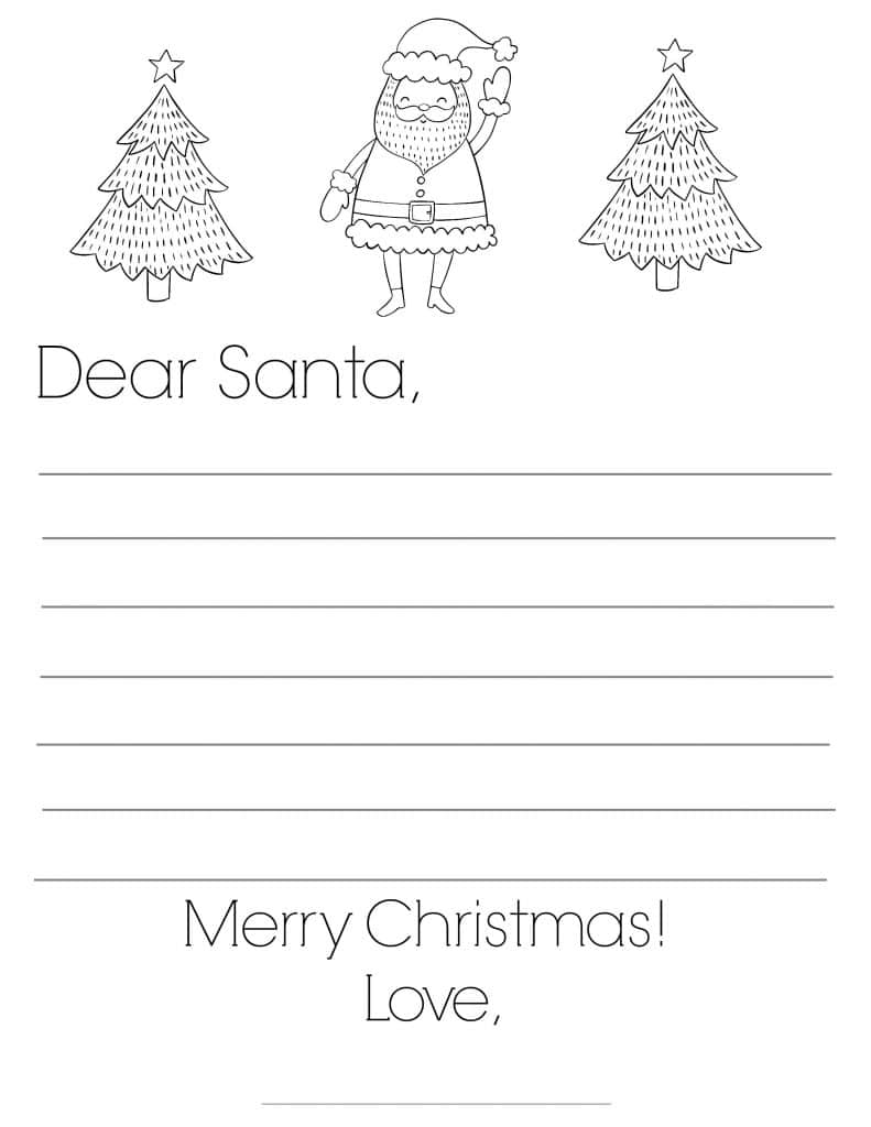 dear santa letter template free printable
