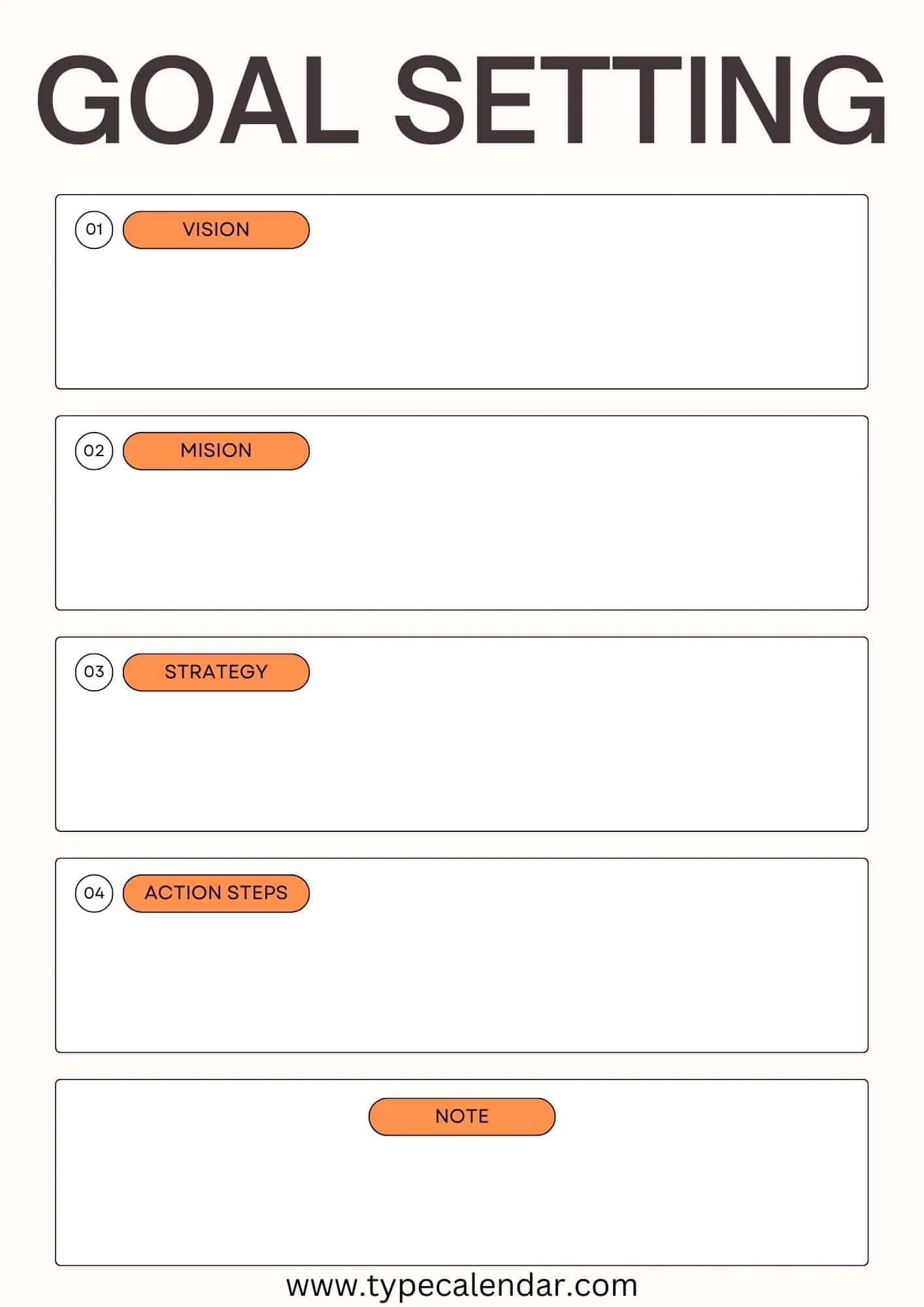 free goal setting worksheet printable