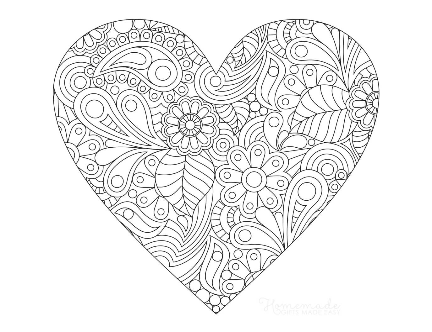 heart coloring sheets printable