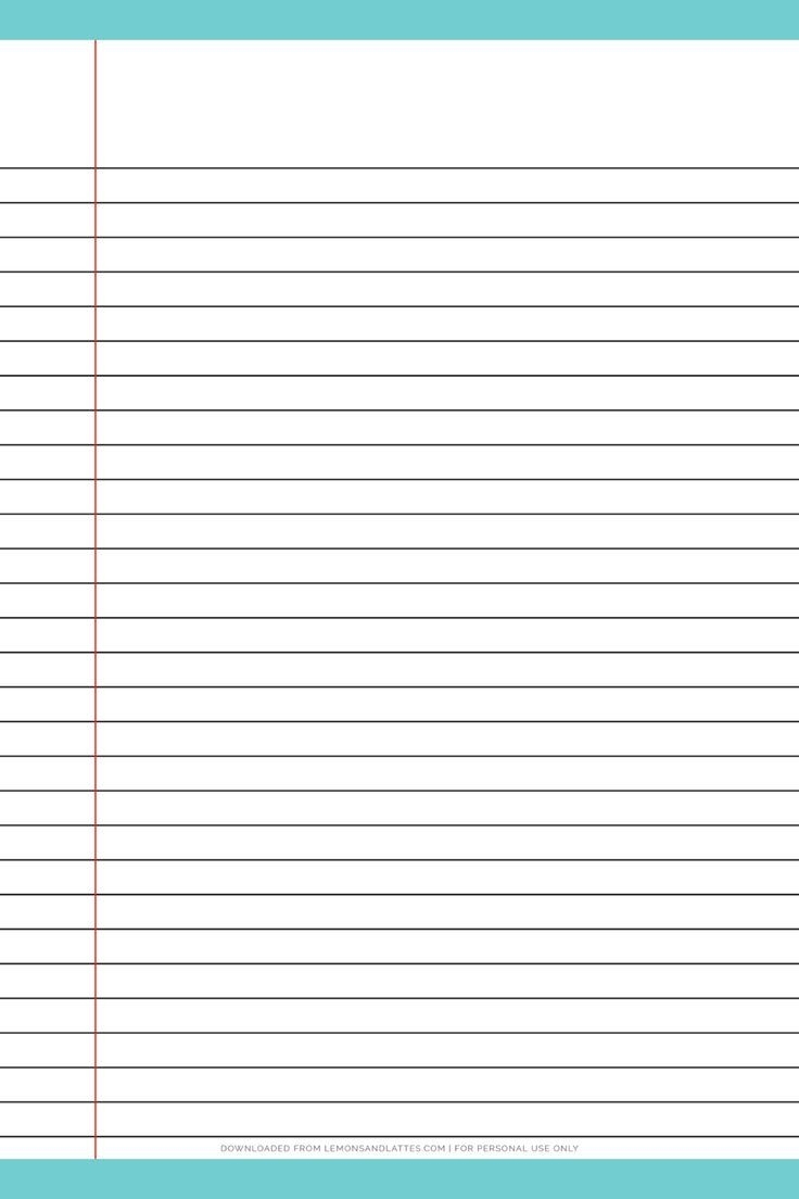 printable lined note paper