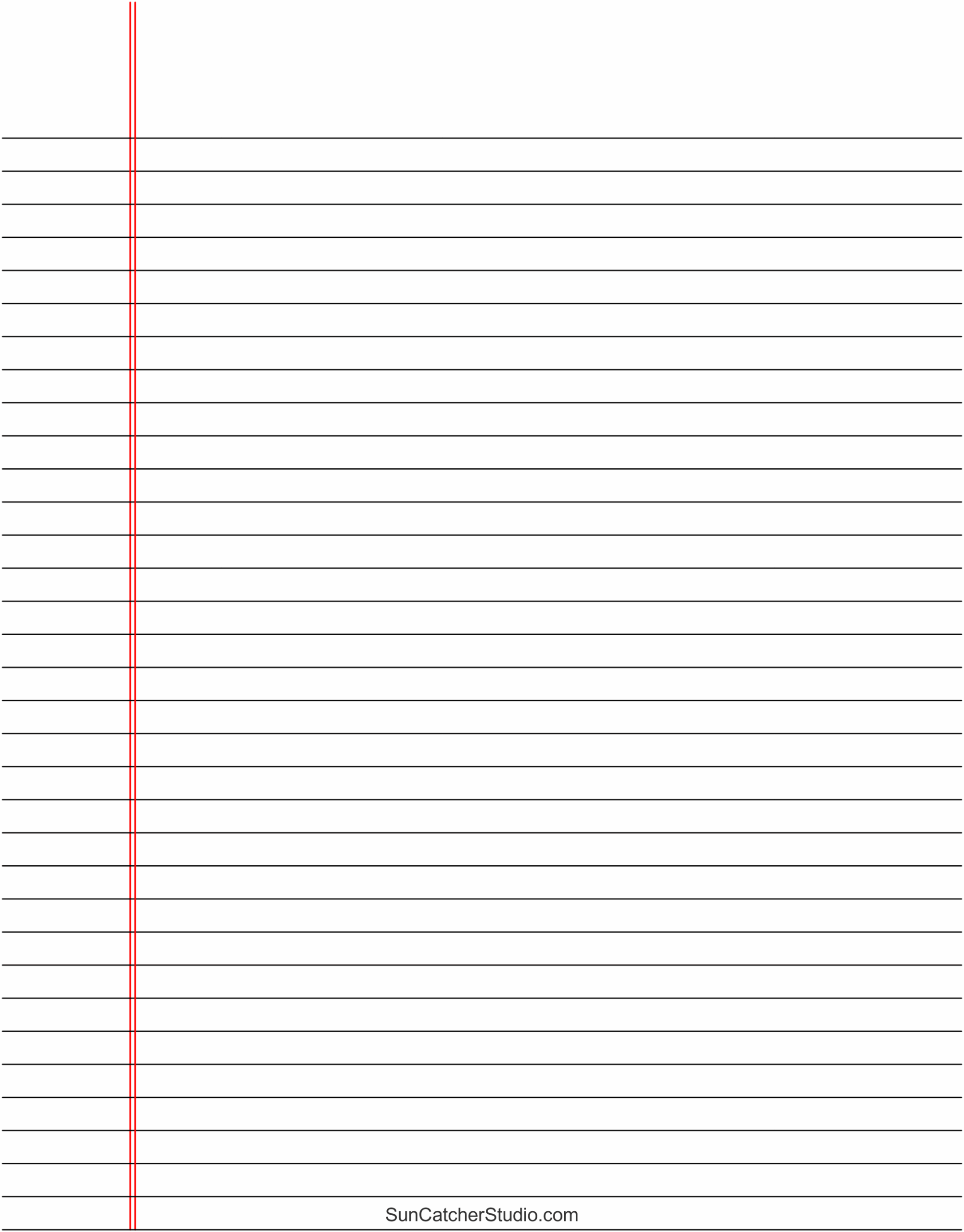 big lined paper printable