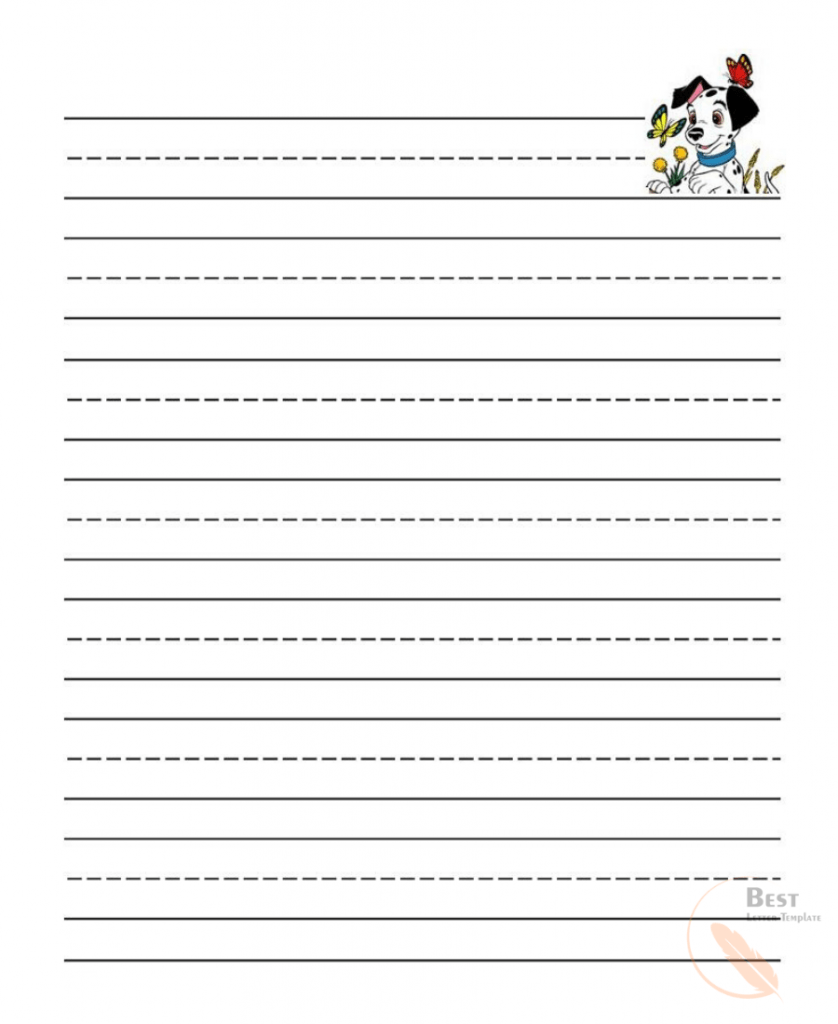 free printable lined paper for kindergarten