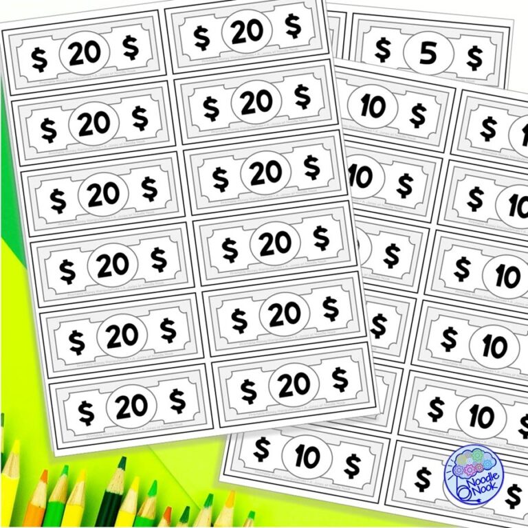 FREE Printable Play Money for Math In The Classroom