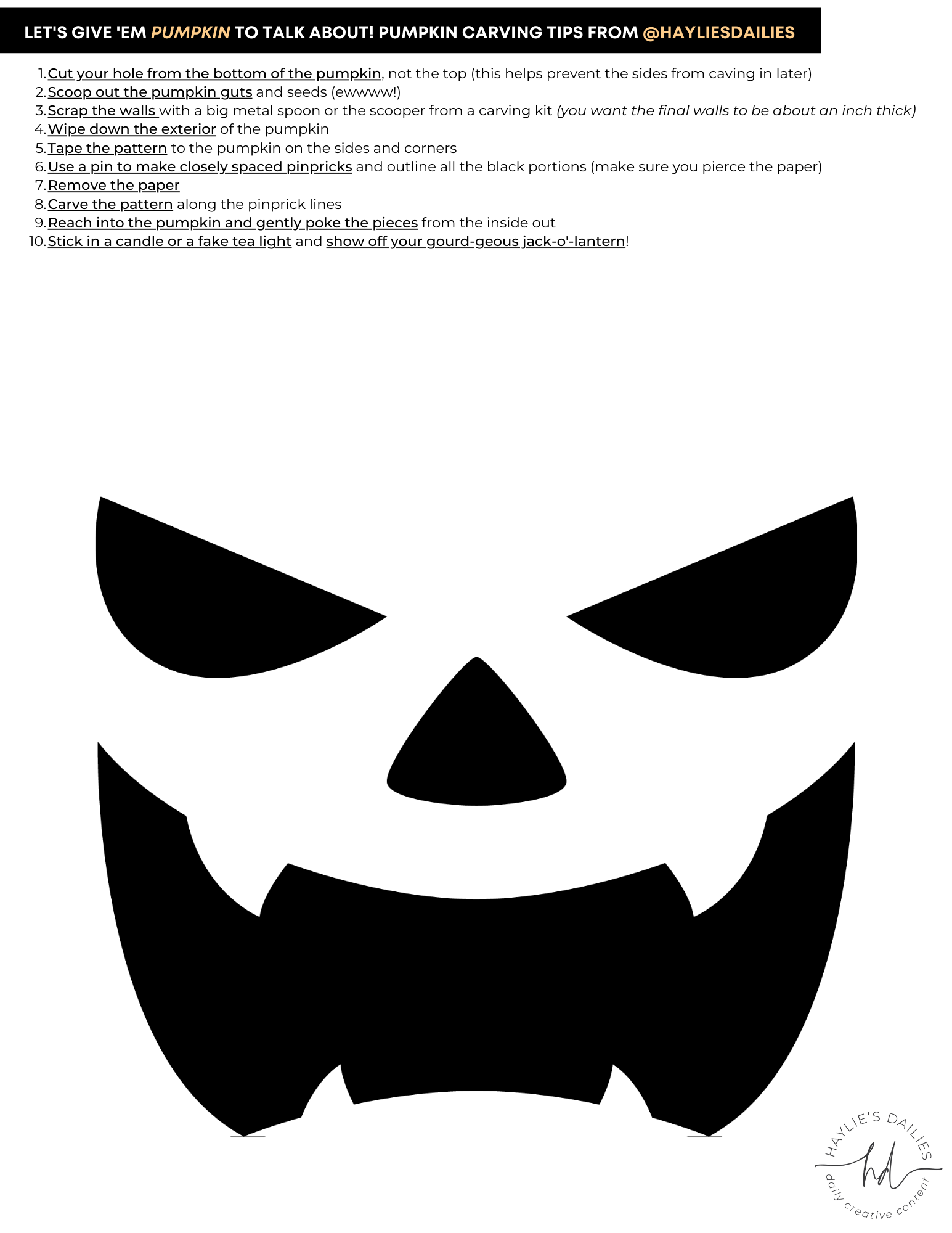 jack o lantern templates printable