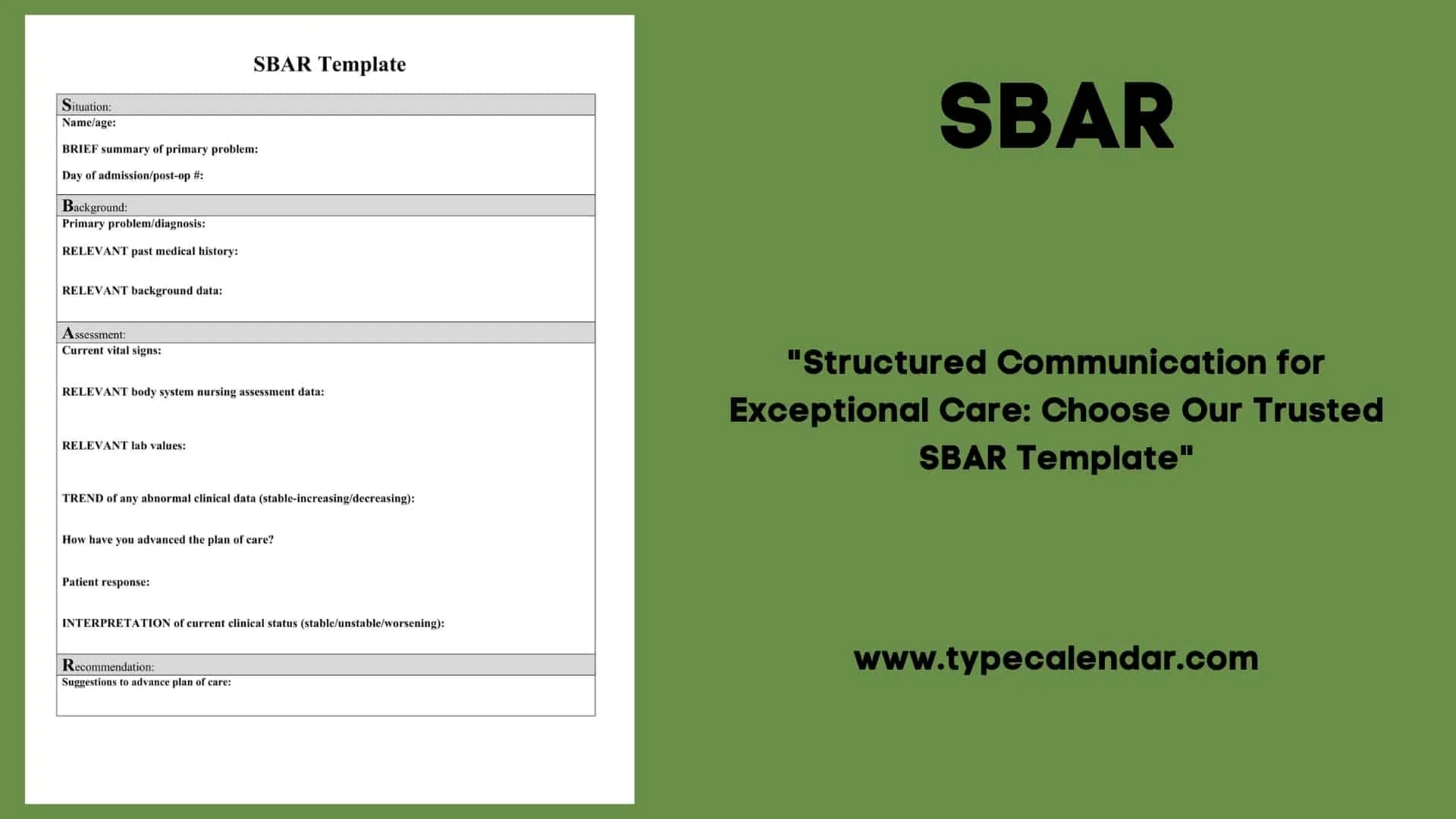 free printable blank sbar template