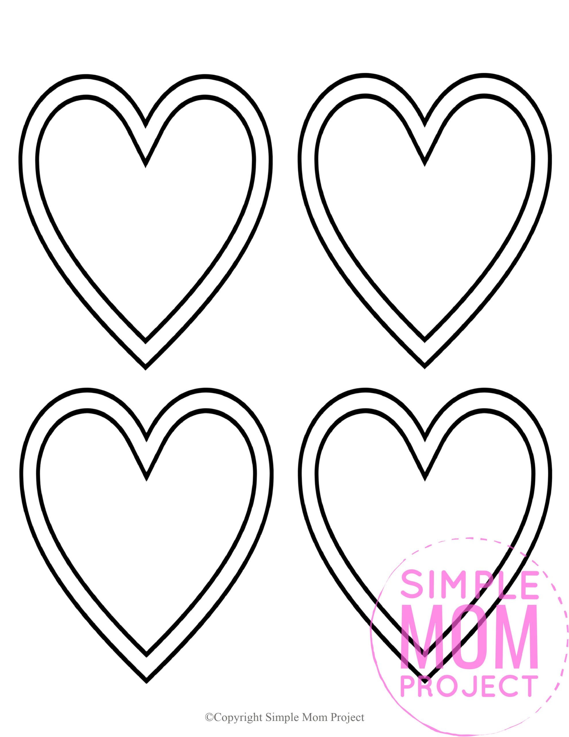 Free Printable Small Heart Shape Templates Simple Mom Project