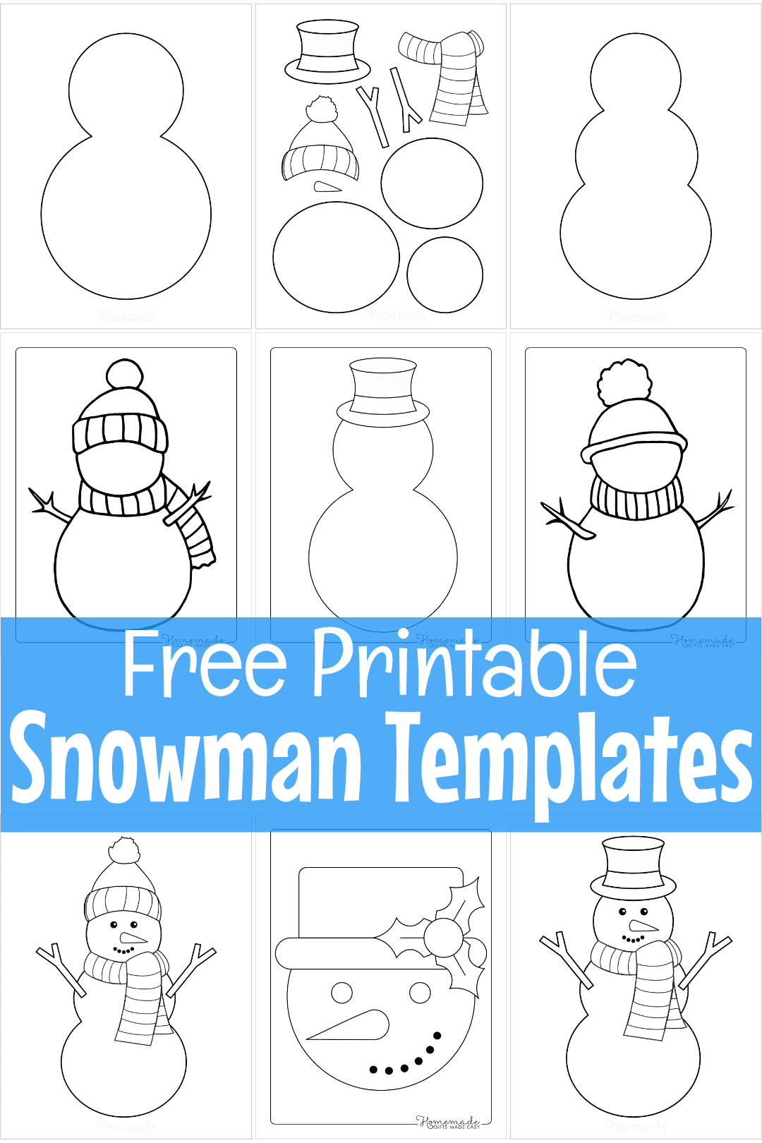 free snowman template printable