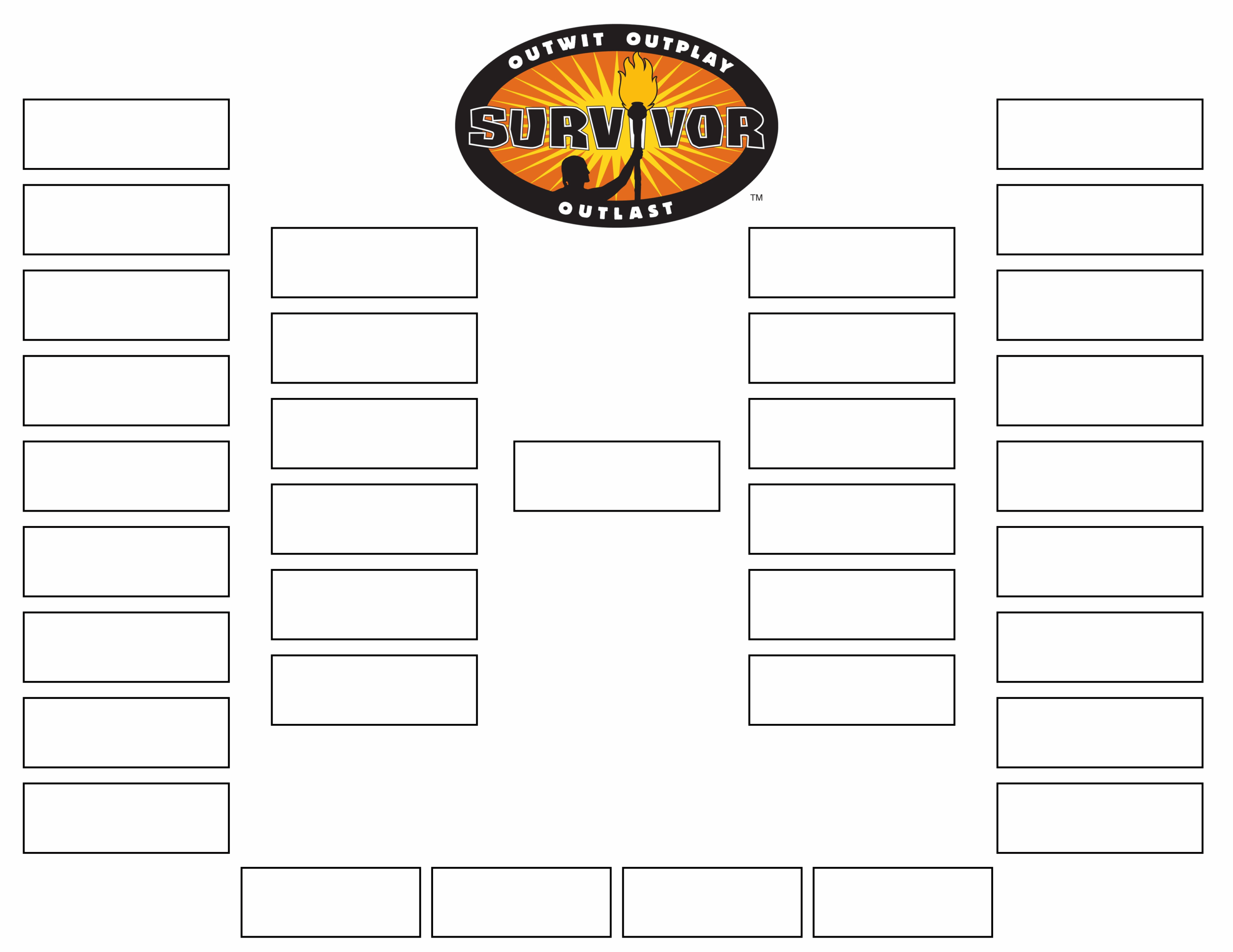 Free Printable Survivor TV Show Bracket Template Blank And Fillable Printerfriendly