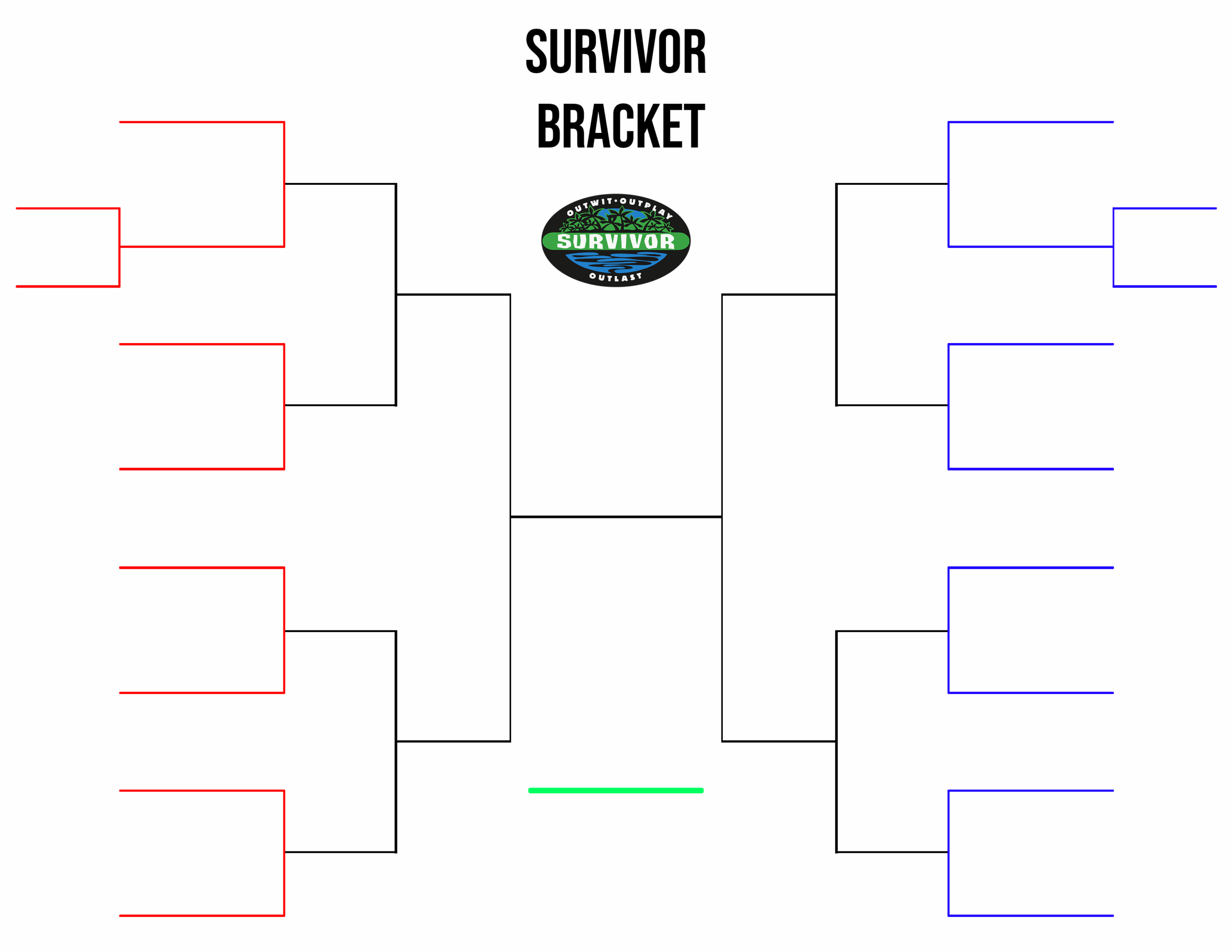 Free Printable Survivor TV Show Bracket Template Blank And Fillable Printerfriendly
