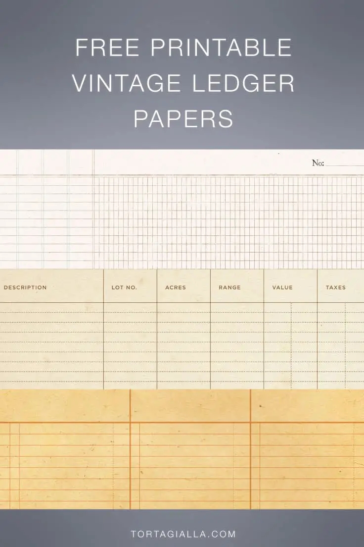 Free Printable Vintage Ledger Paper Tortagialla