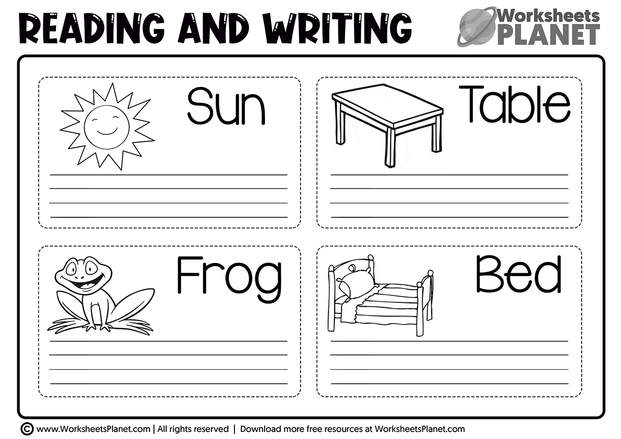free kindergarten printable worksheets reading
