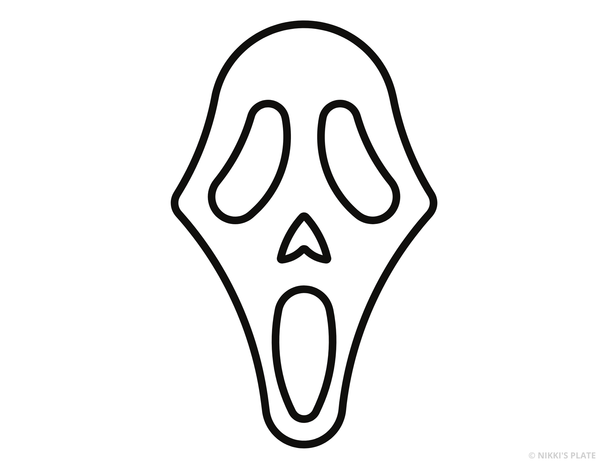 Free Scream Pumpkin Carving Stencil Ghostface Printable