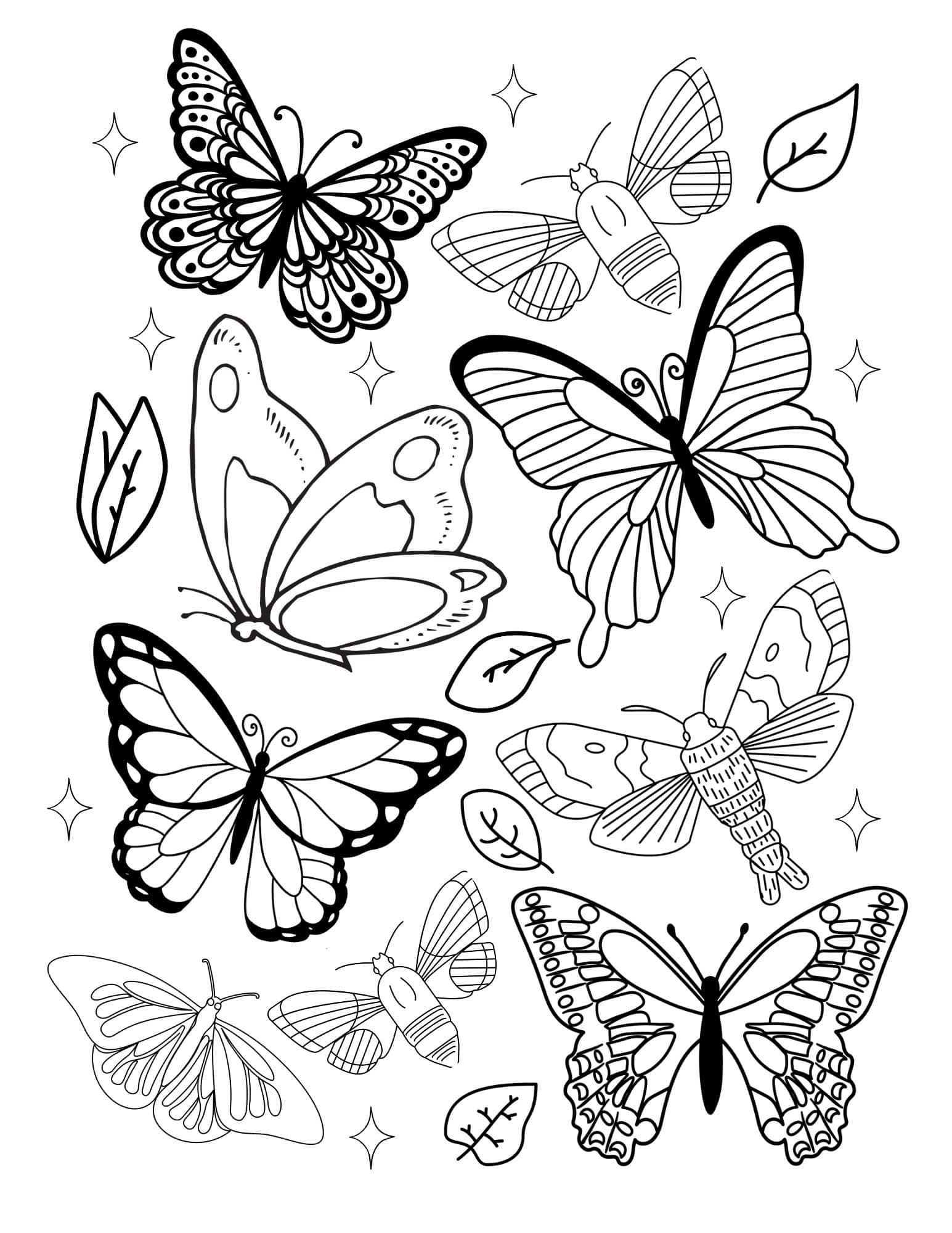 butterfly printable coloring page