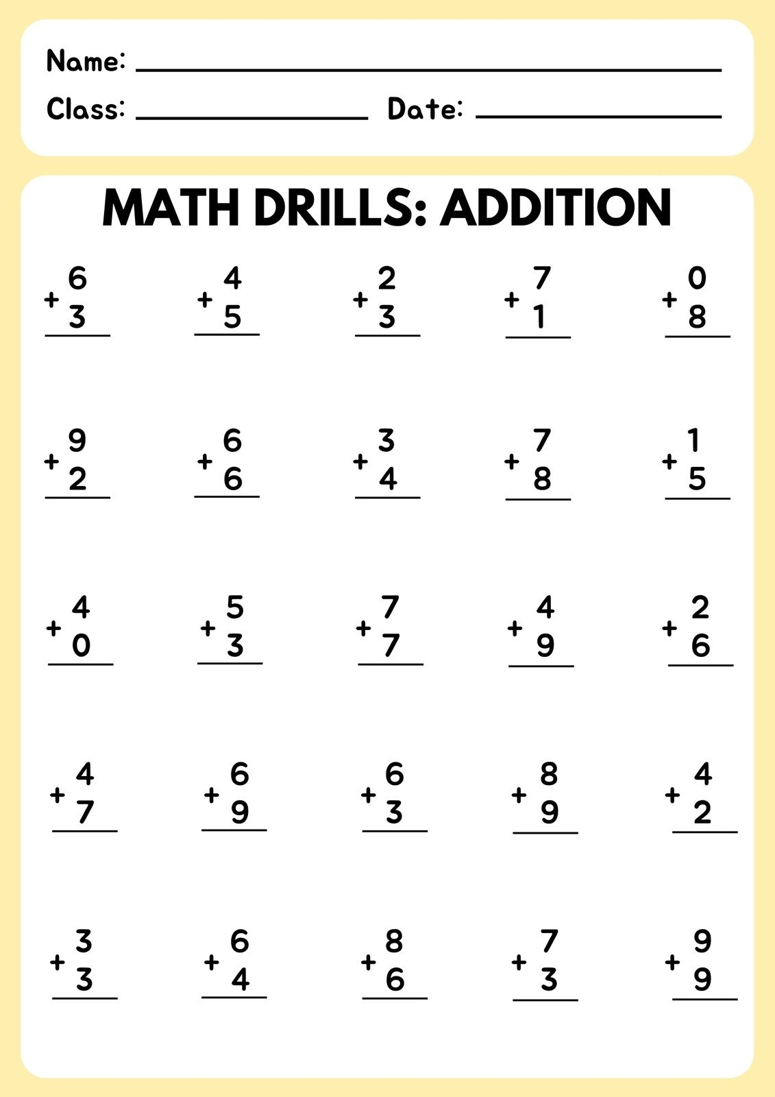 free printable addition worksheets