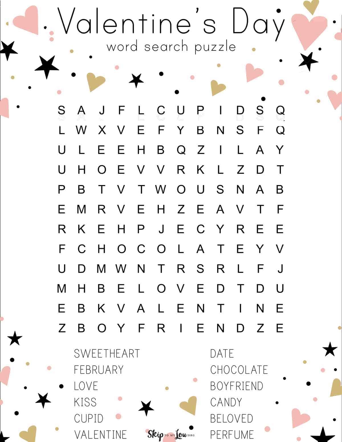 printable valentine word search puzzles