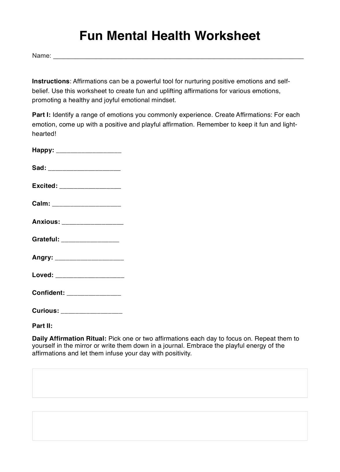 free printable mental health worksheets pdf