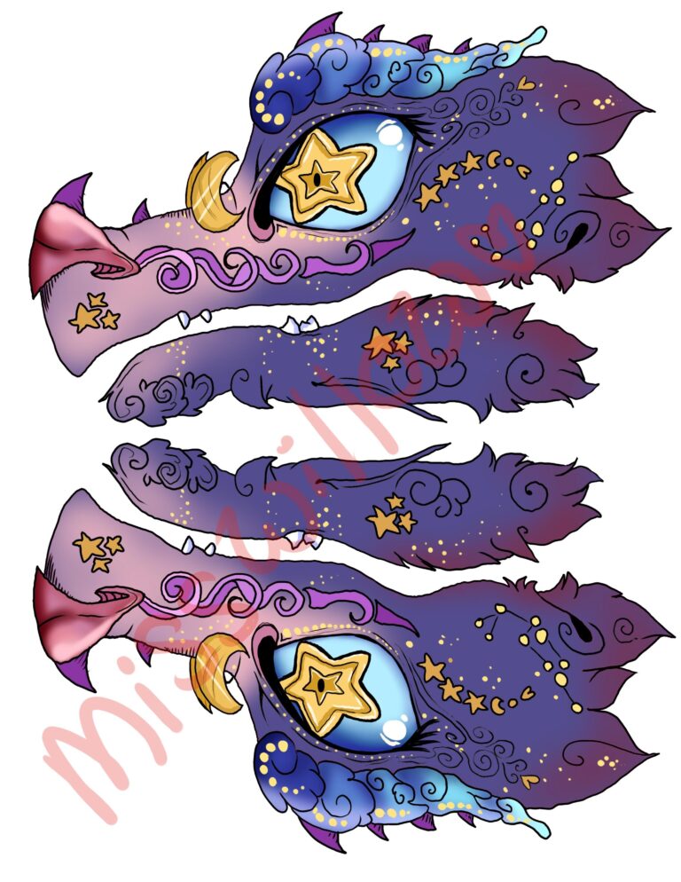 Galaxy Printable Paper Dragon Puppet Template Base Pattern Etsy