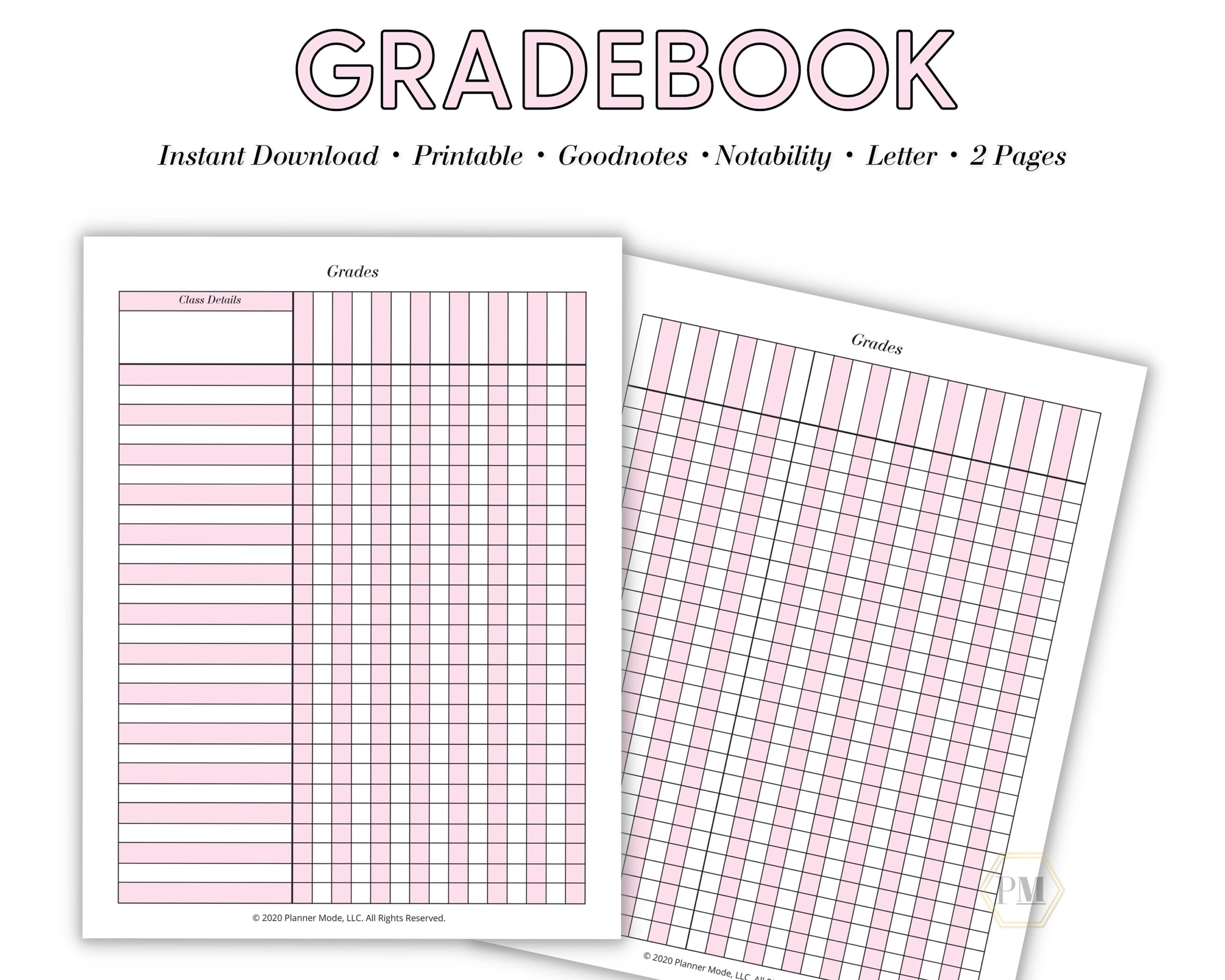 Grade Book For Teachers Printable Grade Book Teacher Grading System Grade Tracker Digital Gradebook Student Grades Homeschool Grades Classful
