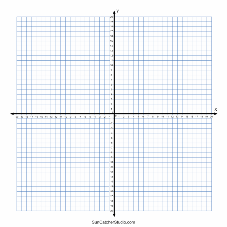 Grid Paper Printable 4 Quadrant Coordinate Graph Paper Templates Free Printables Monograms Design Tools Patterns DIY Projects